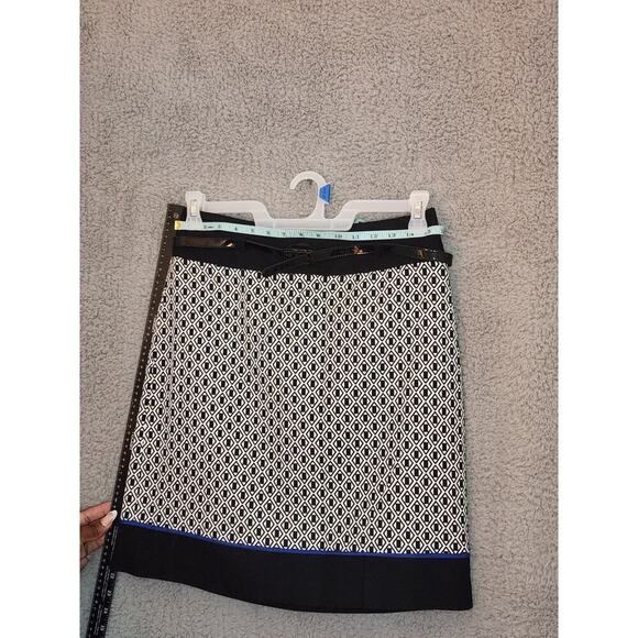 NWT Ann Taylor Black and White Belted Skirt 8 - Picture 2 of 6